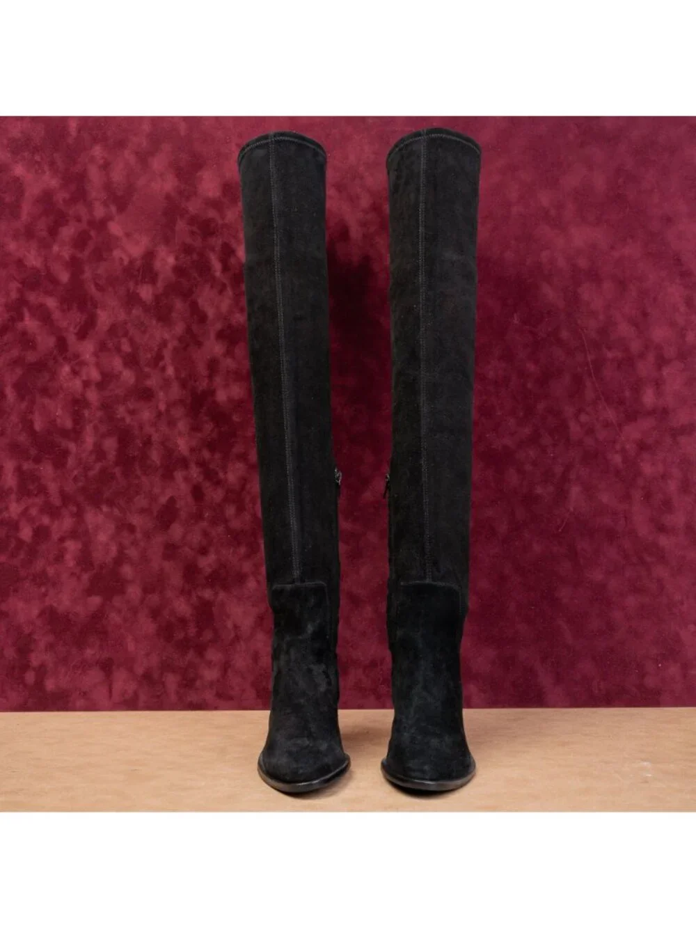 Paige LA Women Jacey Black Suede Fashion Party Night OTK Stretch Boots sz 6